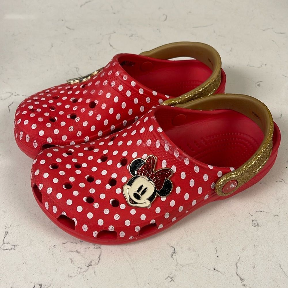 Crocs Classic Minnie Mouse Red Clog Woman’s Size 6 Polka Dot
